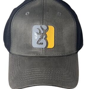 Browning Cap Outdoor Hunting Buckmark Deer Head Mesh Back OSFA Gray/Black Hat